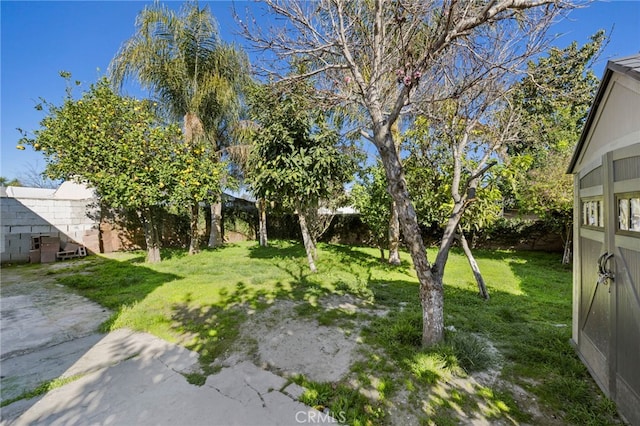 view of yard featuring fence