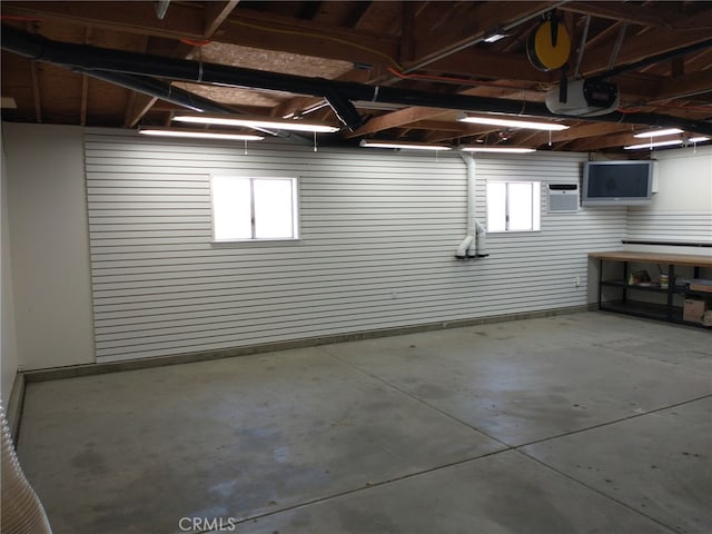 below grade area featuring a garage