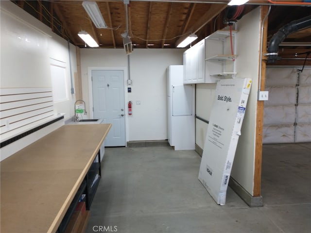 below grade area featuring a sink