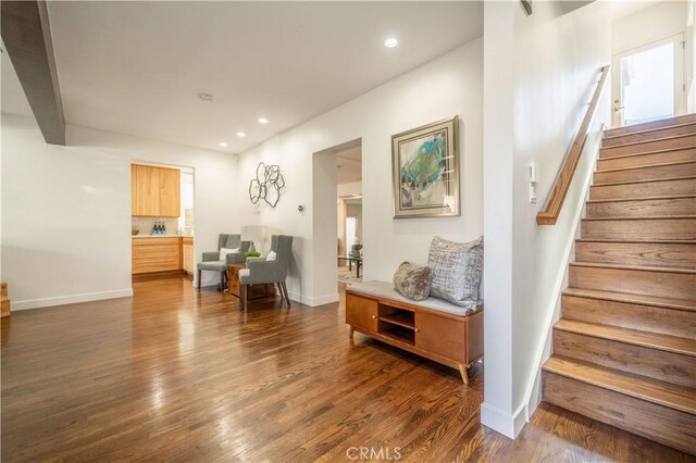 260 The Toledo, Long Beach, CA 90803 - interior space with recessed lighting, baseboards, beam ceiling, and wood finished floors