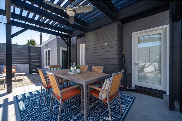260 The Toledo, Long Beach, CA 90803 - view of patio with a pergola, outdoor dining area, and ceiling fan