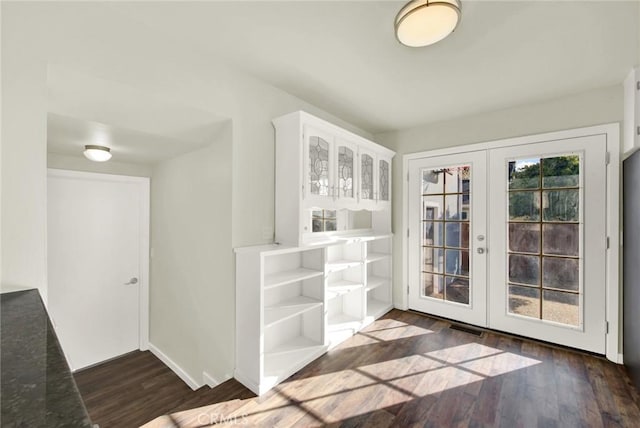 1495 S S, Corning, CA 96021 - entryway with visible vents, french doors, baseboards, and dark wood-style flooring