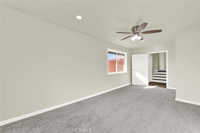 1495 S S, Corning, CA 96021 - spare room with recessed lighting, baseboards, carpet, and a ceiling fan