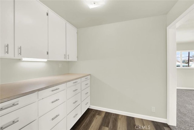 1495 S S, Corning, CA 96021 - interior space featuring baseboards, white cabinets, dark wood finished floors, and light countertops