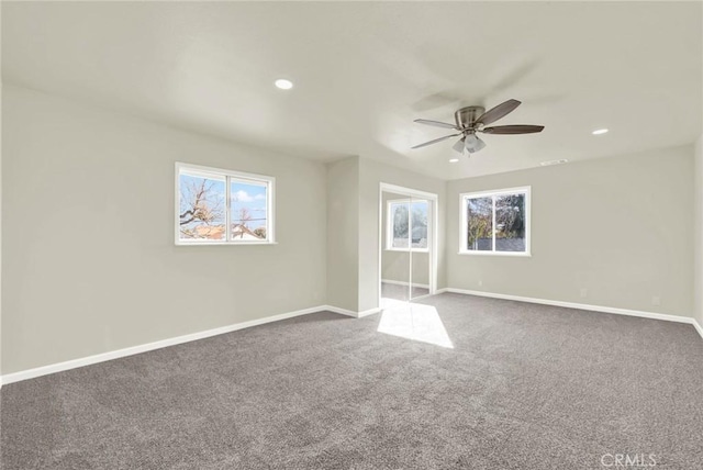 1495 S S, Corning, CA 96021 - interior space featuring recessed lighting, baseboards, carpet, and a ceiling fan