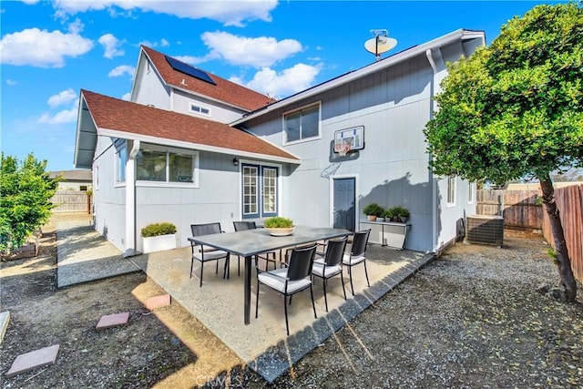 1495 S S, Corning, CA 96021 - back of house with a patio area, cooling unit, french doors, and a fenced backyard