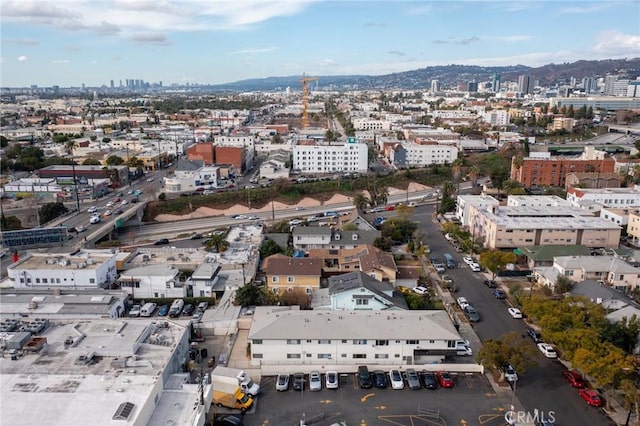 birds eye view of property with a view of city