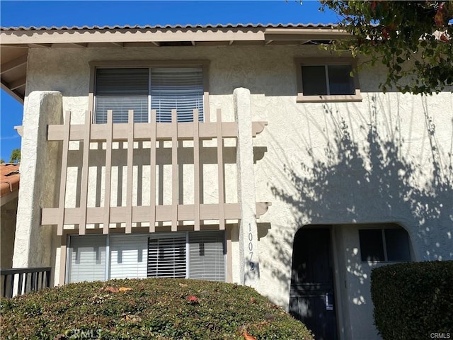 exterior space featuring stucco siding