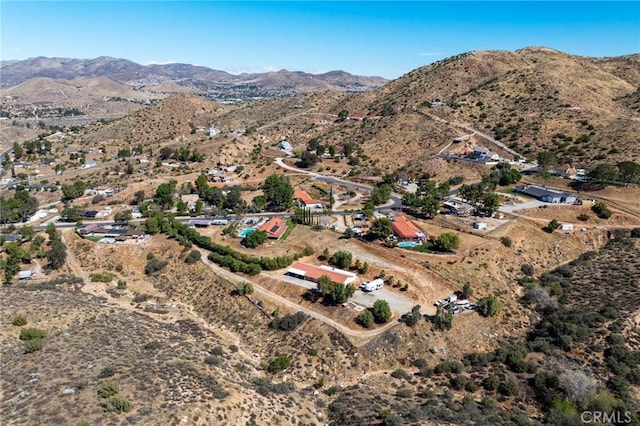 drone / aerial view with a mountain view