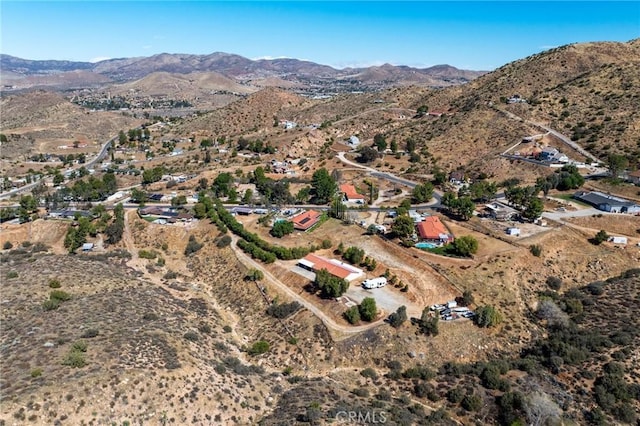 aerial view with a mountain view