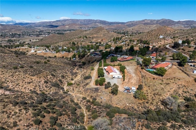 aerial view featuring a mountain view