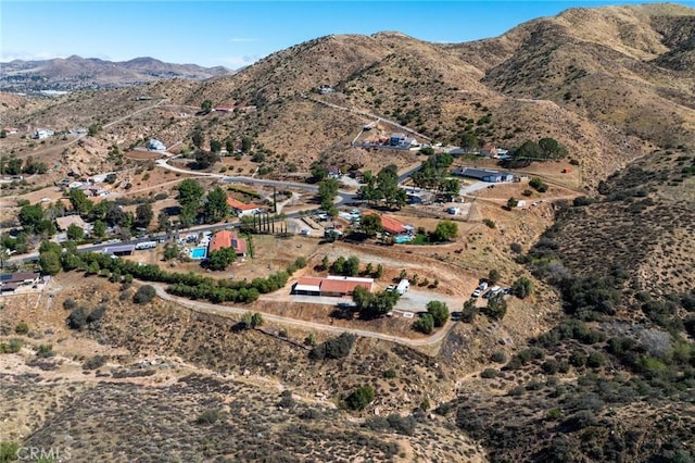 bird's eye view with a mountain view