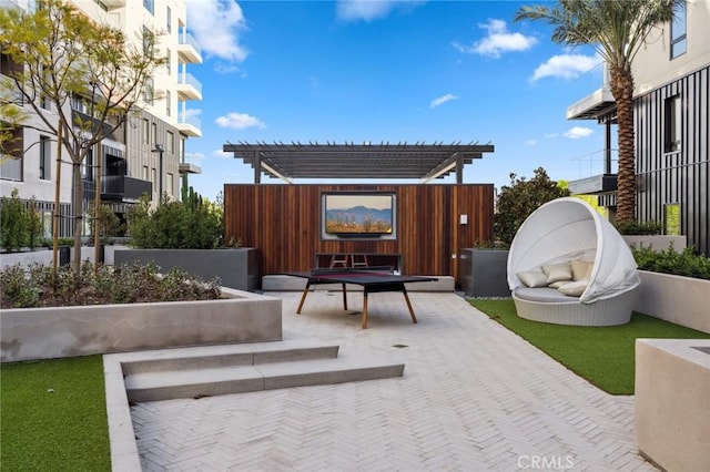 view of patio with a pergola