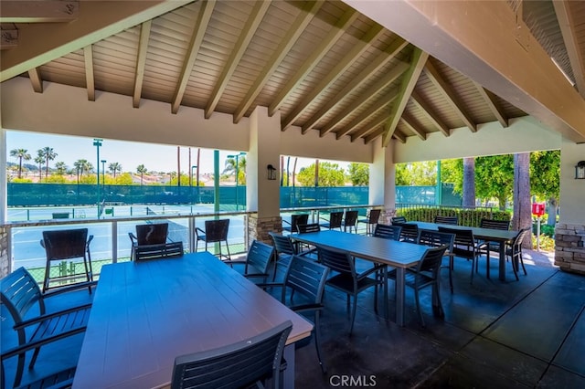 view of patio with outdoor dining area