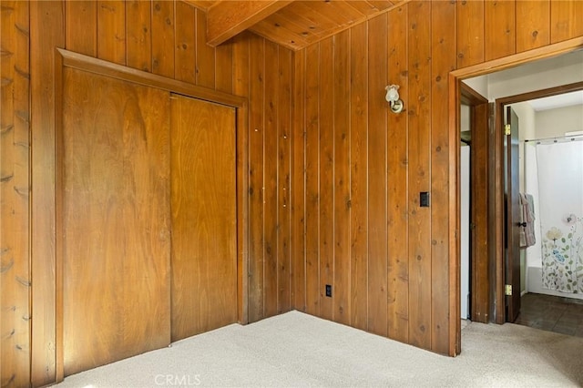 27008 Everest Rd, Lake Arrowhead, CA 92352 - carpeted empty room featuring wooden walls