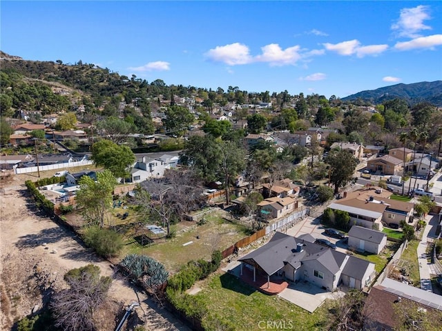 bird's eye view with a mountain view and a residential view