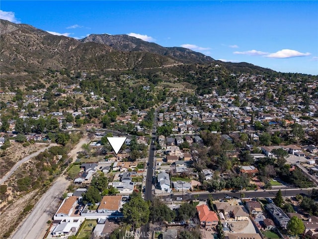 birds eye view of property featuring a residential view and a mountain view