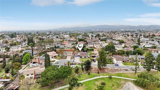 aerial view with a residential view and a mountain view