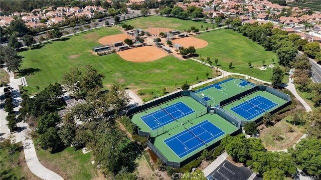 bird's eye view with a residential view