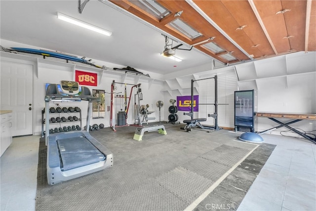 interior space featuring a garage