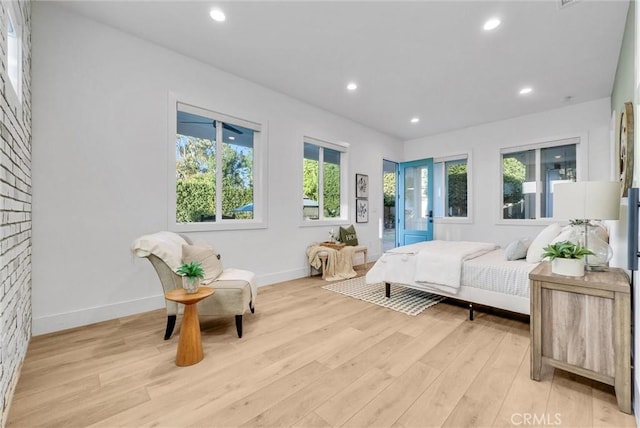 2480 Oak Ave, Corona, CA 92882 - bedroom with light wood-type flooring, baseboards, and recessed lighting
