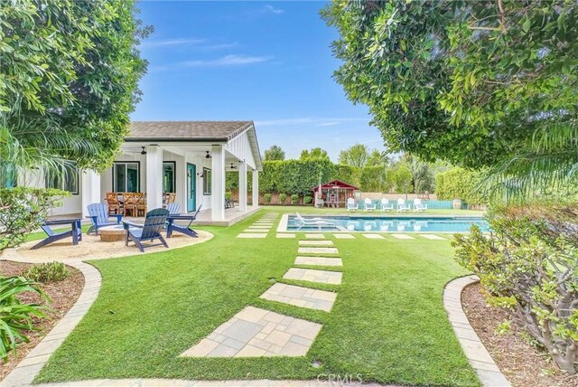 2480 Oak Ave, Corona, CA 92882 - view of yard featuring a patio area and ceiling fan