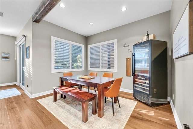 2480 Oak Ave, Corona, CA 92882 - dining area with light wood-style flooring, baseboards, and recessed lighting