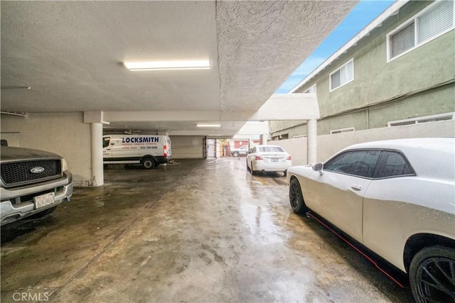 view of parking garage