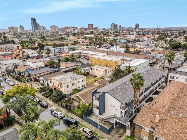 drone / aerial view featuring a city view