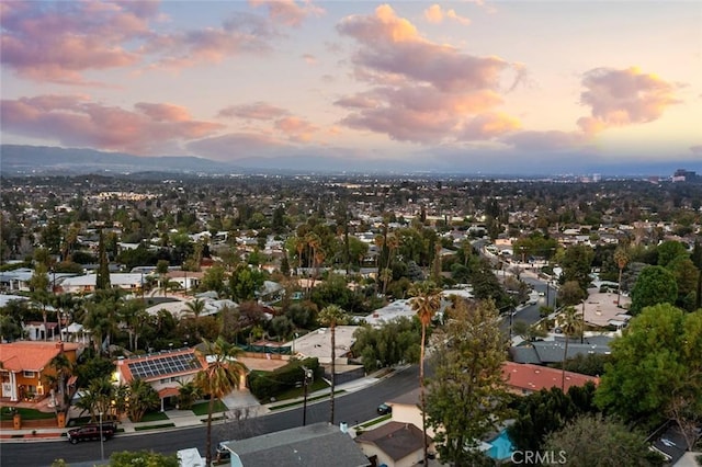 aerial view with a residential view