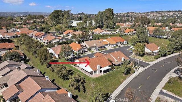 aerial view featuring a residential view