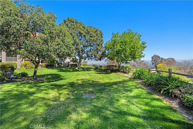 view of yard featuring fence