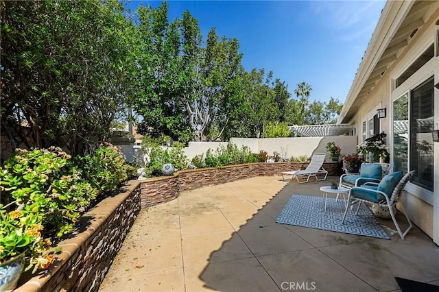 view of patio / terrace featuring a fenced backyard