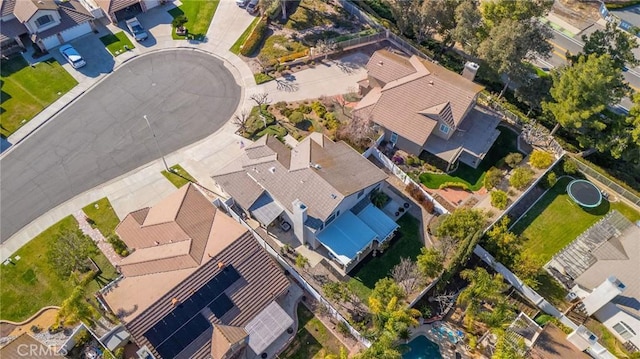 bird's eye view featuring a residential view