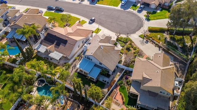 aerial view with a residential view