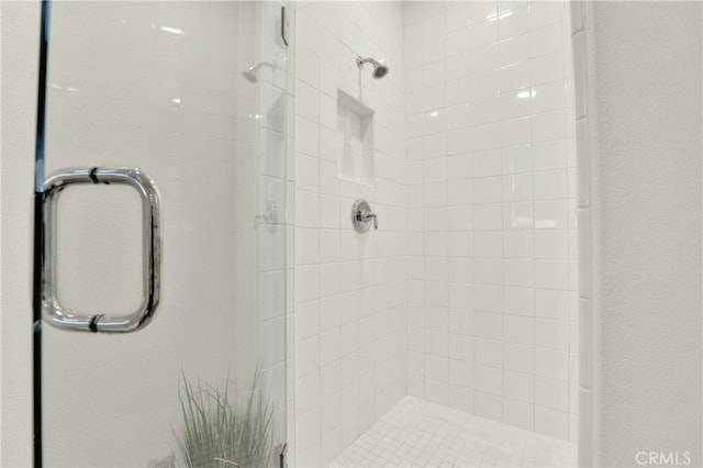 full bath with a shower stall