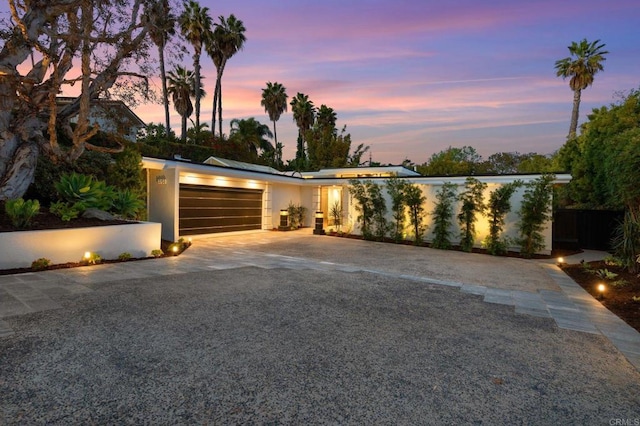 garage with driveway