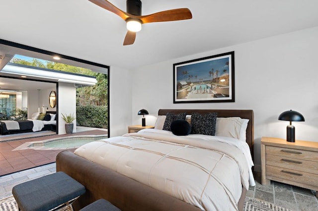 bedroom featuring a ceiling fan