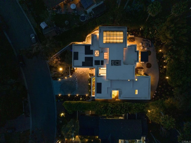 view of aerial view at twilight