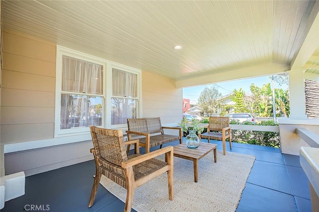 view of patio with covered porch