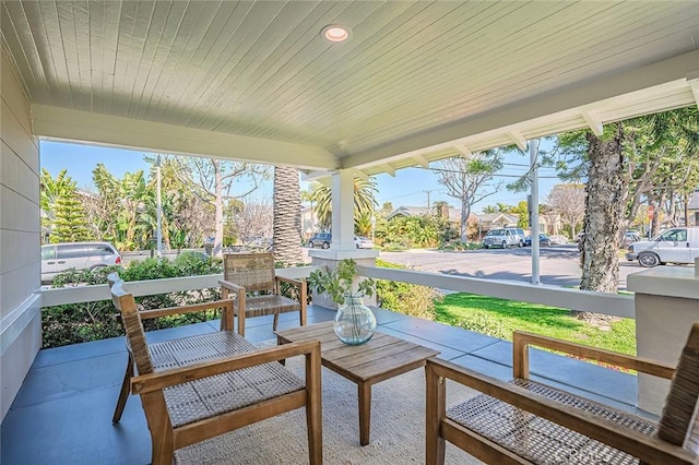 view of patio with a porch