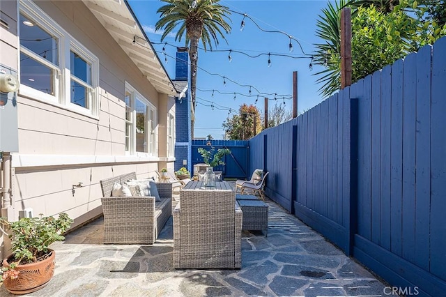 view of patio with a fenced backyard