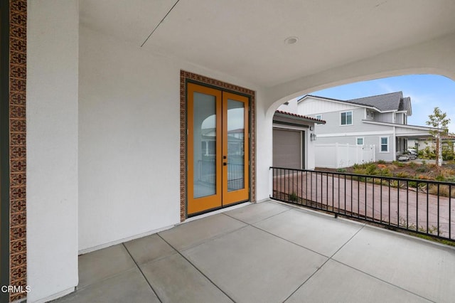 view of patio / terrace featuring french doors