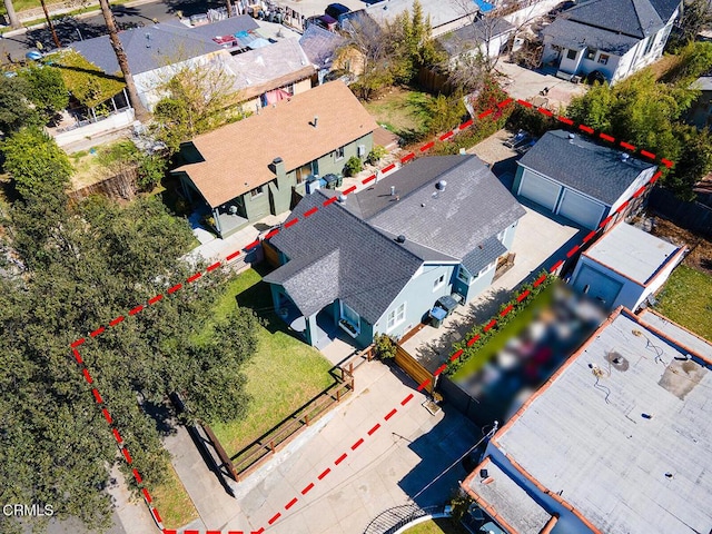 aerial view featuring a residential view