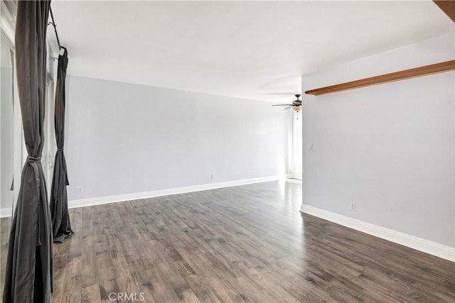 3535 Madison Ave, Unit San Diego, CA 92116 - empty room with ceiling fan, dark wood-style flooring, and baseboards