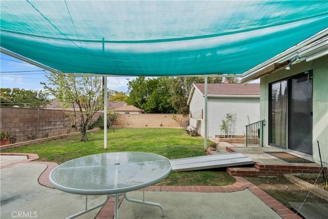 view of patio featuring a fenced backyard