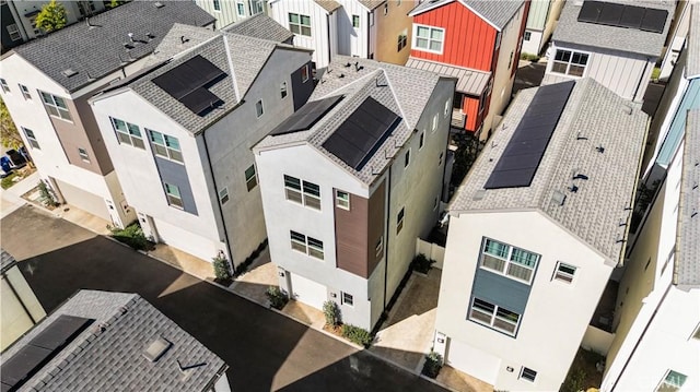 aerial view with a residential view