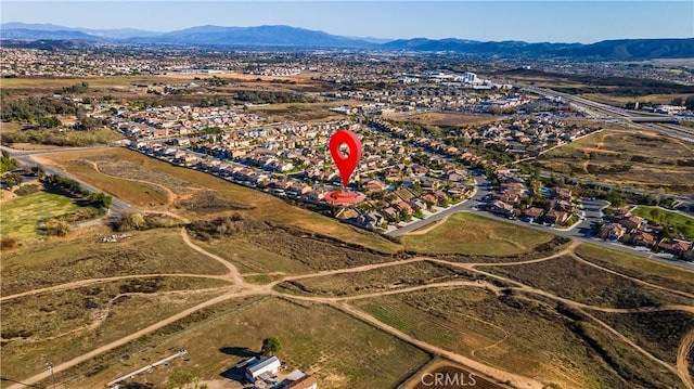 bird's eye view featuring a mountain view