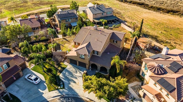 aerial view with a residential view