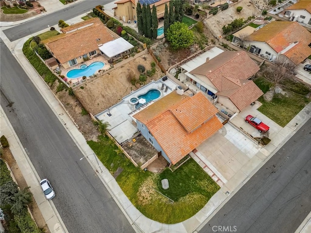 aerial view with a residential view